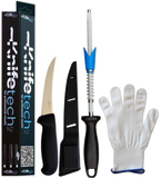 Boning or Sticking Knife, Sheath, VSharpener and Cut Resistant Glove Set