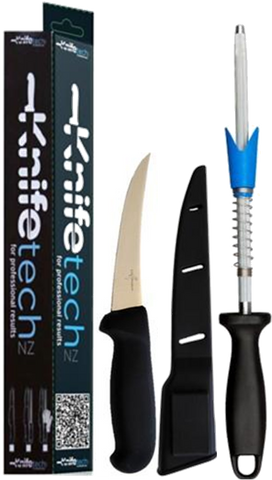 Boning or Sticking Knife, Sheath and VSharpener Gift set