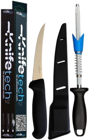 Boning or Sticking Knife, Sheath and VSharpener Gift set